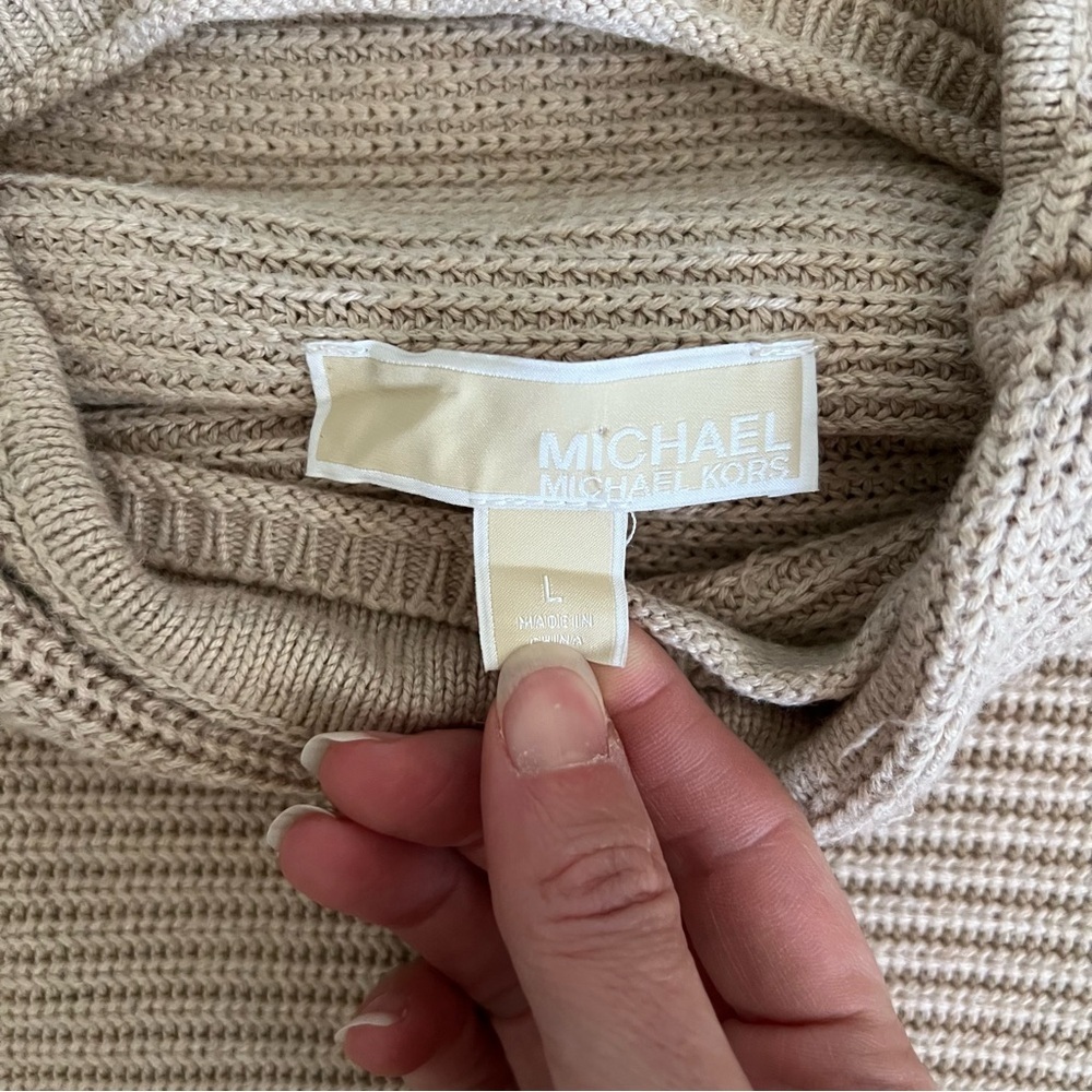 Michael Kors Cream Turtleneck Knit Sweater - Picture 2 of 5